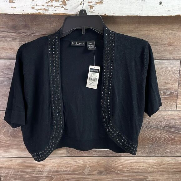 Bay Studios Petite Ladies Cardigan Shrug Sweater PXL Black NWT Old Stock - Picture 3 of 6